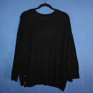 New Directions Slouchy Button Detail Pullover M